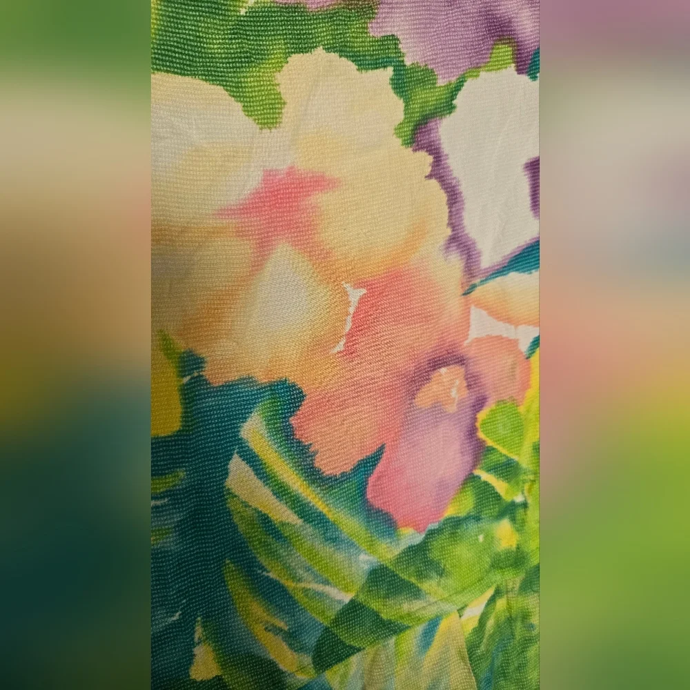 Floral Tropical Watercolor Sun Dress - Picture 4 of 5